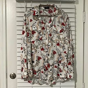 $5 Sale! Button Up Patterned Top